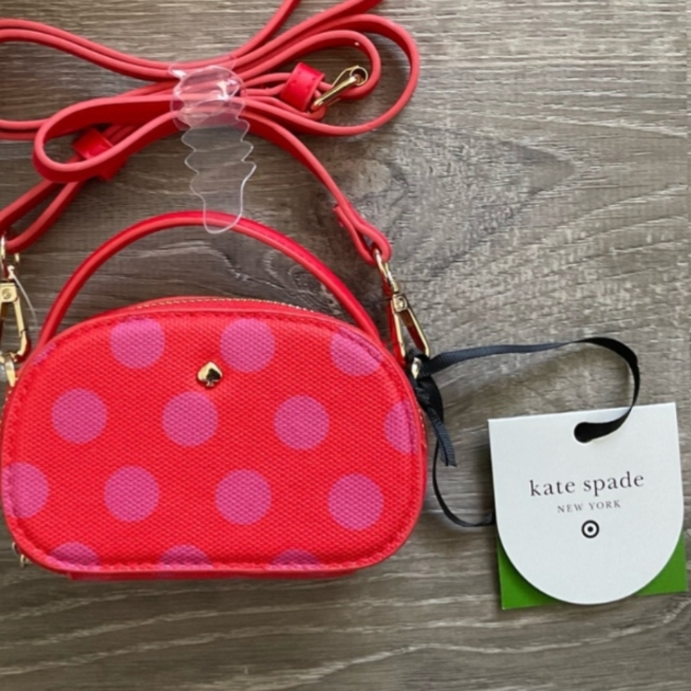 Kate Spade Mini Polka Dot Crossbody Bag - Red and Pink